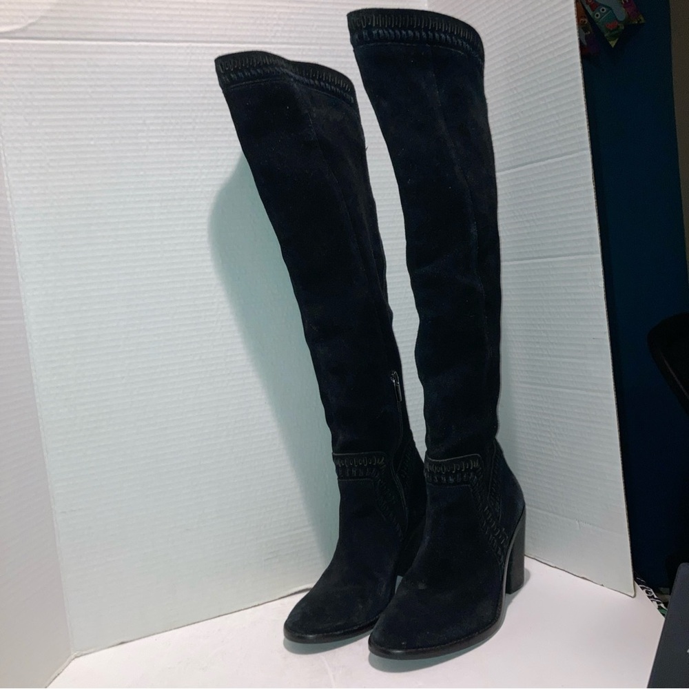 Vince Camuto Karinda Over The Knee Boots Black Suede Women's size 8M